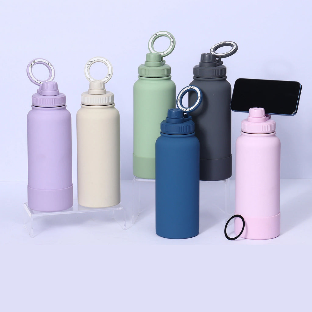 Water Bottle With Magnetic/MagSafe Compatible Phone Holder