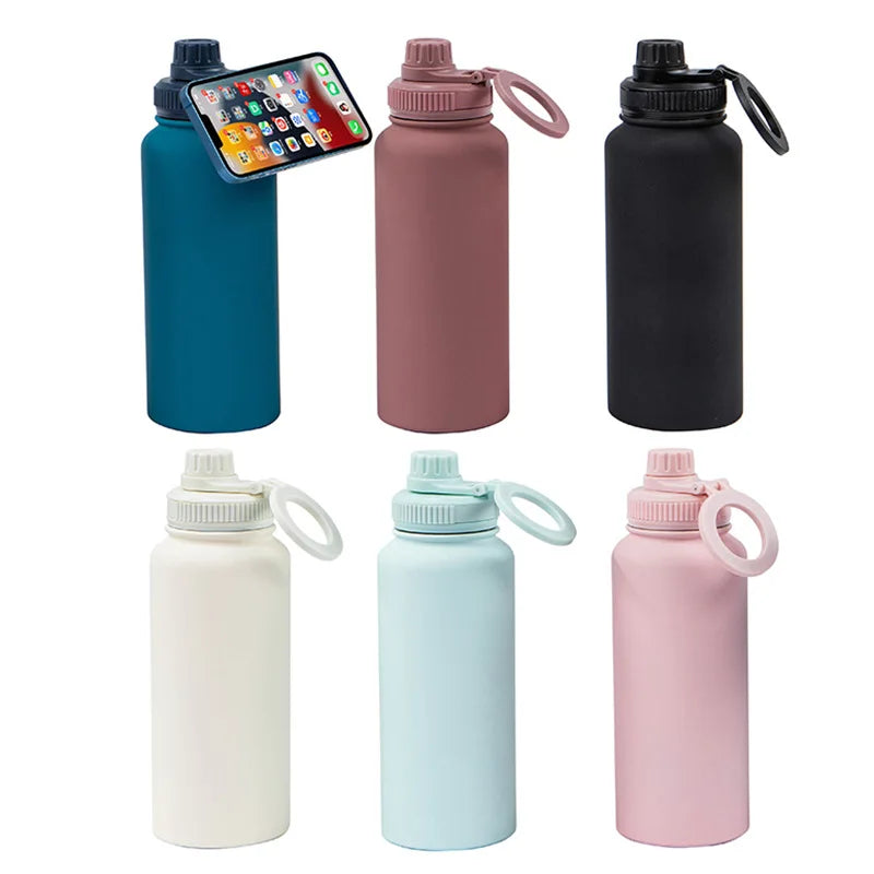 Water Bottle With Magnetic/MagSafe Compatible Phone Holder
